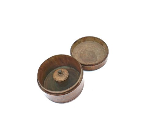 ANTIQUE TREEN 19THC BIRCH GENTLEMAN'S LIDDED COLLAR STUD BOX ENGLISH SCOTTISH C180020 - ADDITIONAL PHOTO 1
