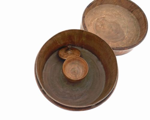 ANTIQUE TREEN 19THC BIRCH GENTLEMAN'S LIDDED COLLAR STUD BOX ENGLISH SCOTTISH C180020 - ADDITIONAL PHOTO 2