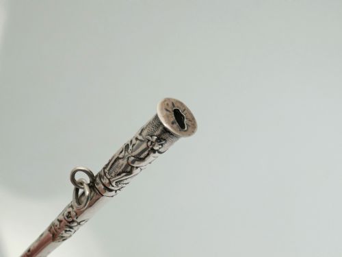 ANTIQUE EARLY METALWARE 17THC SILVER EMBOSSED KNITTING SHEATH DUTCH C16801720 - ADDITIONAL PHOTO 5