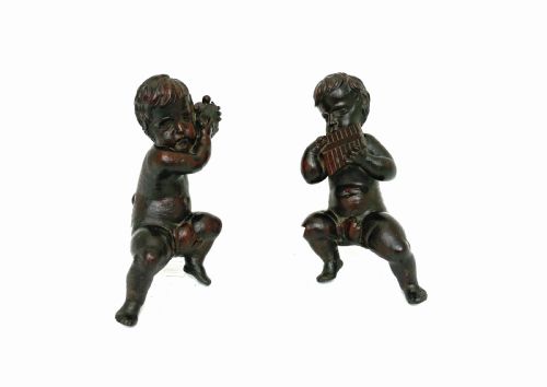 antique carvings 18thc walnut cherubs playing musical instruments flemish c172040 - CATEGORY: ANTIQUE MISCELLANEOUS - DATED 18TH CENTURY
