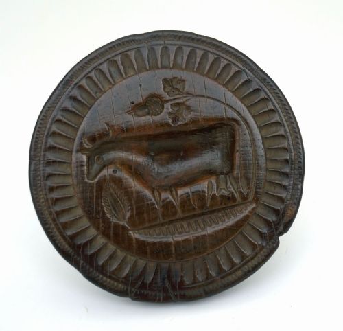 ANTIQUE TREEN 19THC SYCAMORE BUTTERPAT WITH COW ACORN PATTERN ENGLISH C180020 - ADDITIONAL PHOTO 2