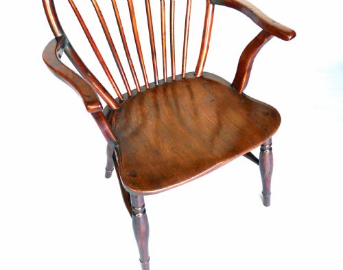 ANTIQUE COUNTRY FURNITURE 19THC YEW ELM FRUITWOOD WINDSOR CHAIR ENGLISH C180020 - ADDITIONAL PHOTO 1