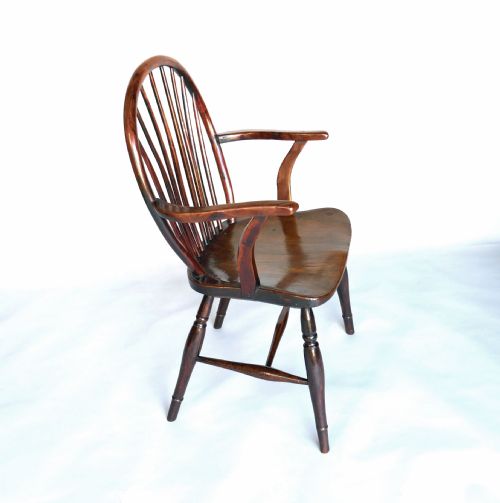 ANTIQUE COUNTRY FURNITURE 19THC YEW ELM FRUITWOOD WINDSOR CHAIR ENGLISH C180020 - ADDITIONAL PHOTO 2