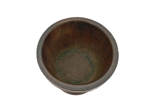 ANTIQUE TREEN LATE 18THC 19THC TURNED FRUITWOOD MORTAR ENGLISH C1780 C1800 - ADDITIONAL PHOTO 1
