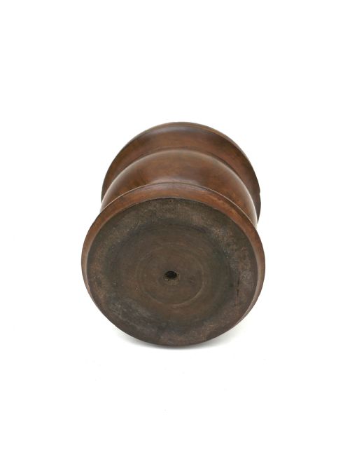 ANTIQUE TREEN LATE 18THC 19THC TURNED FRUITWOOD MORTAR ENGLISH C1780 C1800 - ADDITIONAL PHOTO 2