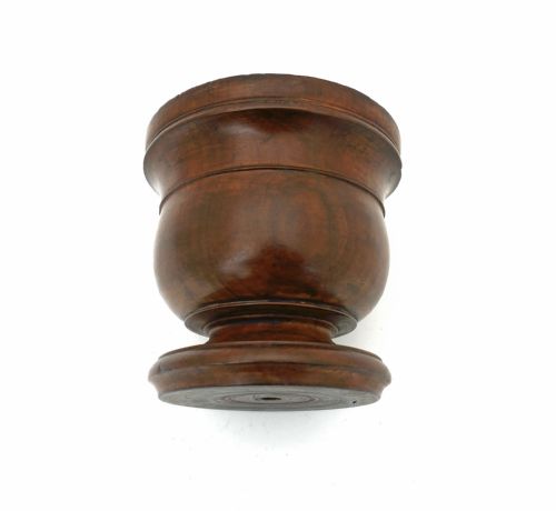 ANTIQUE TREEN LATE 18THC 19THC TURNED FRUITWOOD MORTAR ENGLISH C1780 C1800 - ADDITIONAL PHOTO 3