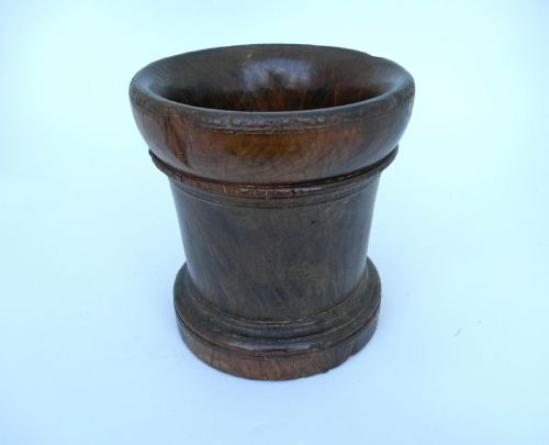 antique early treen 17thc charles 1 lignum turned mortar english c162040 - CATEGORY: ANTIQUE MISCELLANEOUS - DATED 17TH CENTURY