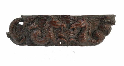 antique carvings 17thc flemish carved hippo campus exotic birds flemish c166090 - CATEGORY: ANTIQUE FURNITURE - DATED 17TH CENTURY