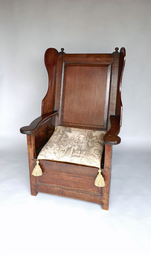 antique oak furniture 18thc lambing chair with rope seat english c173040 - CATEGORY: ANTIQUE CHAIRS - DATED 18TH CENTURY