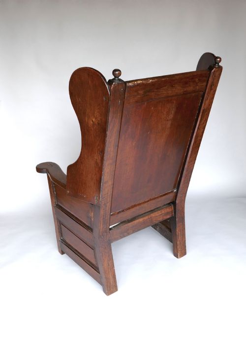 ANTIQUE OAK FURNITURE 18THC LAMBING CHAIR WITH ROPE SEAT ENGLISH C173040 - ADDITIONAL PHOTO 7