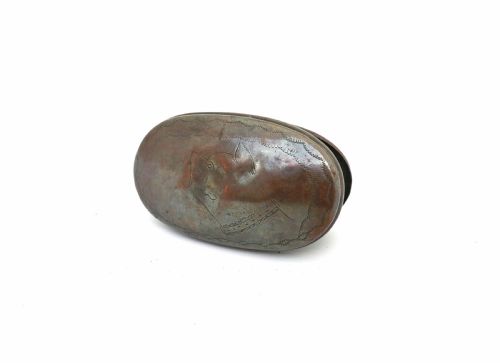 ANTIQUE EARLY METALWARE 18THC COPPER SNUFF BOX ENGRAVED WITH A SWAN AND OWNERS NAME J HARDING ENGLISH C177080 - ADDITIONAL PHOTO 2