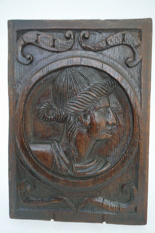 ANTIQUE CARVINGS 15THC OAK ROMAYNE CARVED SINGLE PANEL FRENCH C146080 - ADDITIONAL PHOTO 1