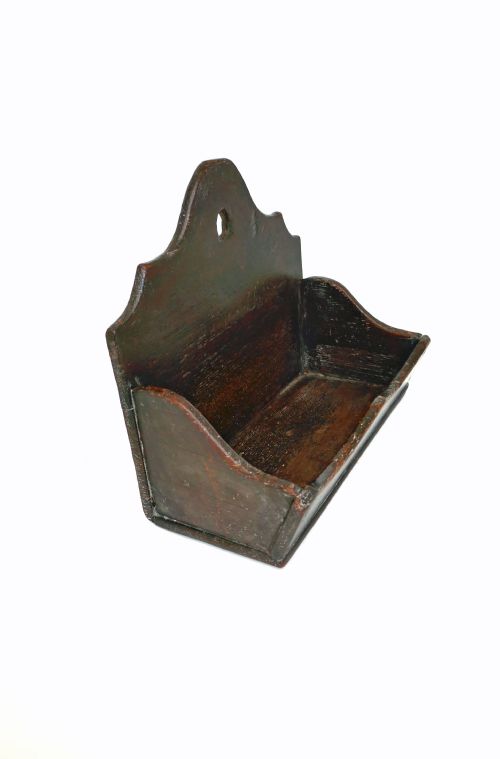 ANTIQUE 18THC PAINTED PINE WALL CANDLE RUSH BOX WELSH C174060 - ADDITIONAL PHOTO 1