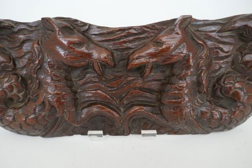 ANTIQUE CARVINGS 17THC OAK CARVED HIPPOCAMPUS BIRDS FLEMISH C166070 - ADDITIONAL PHOTO 1