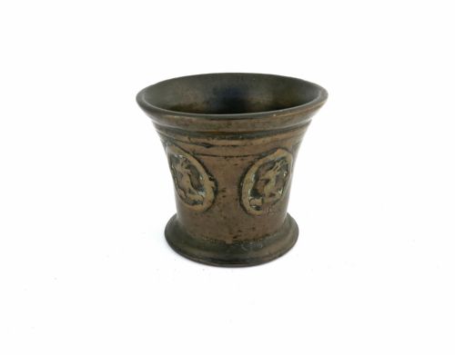 antique early metalware 17thc bronze charles 1 cast mortar english c164050 - CATEGORY: ANTIQUE METAL - DATED 17TH CENTURY