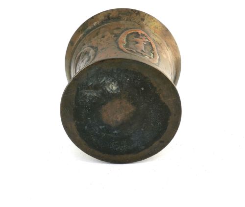 ANTIQUE EARLY METALWARE 17THC BRONZE CHARLES 1 CAST MORTAR ENGLISH C164050 - ADDITIONAL PHOTO 2