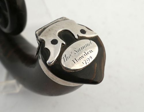 ANTIQUE COLLECTABLES 18THC RAMS HORN SNUFF MULL THOS SAMUEL HOWDEN 1794 - ADDITIONAL PHOTO 2