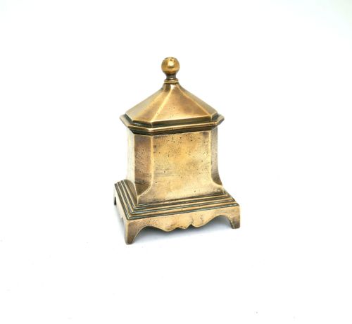 antique metalware 18thc bell metal tobacco jar english c176080 - CATEGORY: ANTIQUE BOXES - DATED 19TH CENTURY