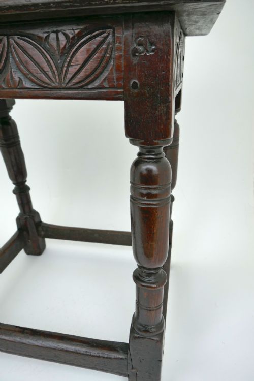EARLY ANTIQUE OAK FURNITURE 17THC JOYNED STOOL ENGLISH C166080 - ADDITIONAL PHOTO 2
