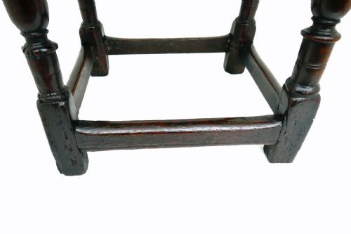 EARLY ANTIQUE OAK FURNITURE 17THC JOYNED STOOL ENGLISH C166080 - ADDITIONAL PHOTO 3