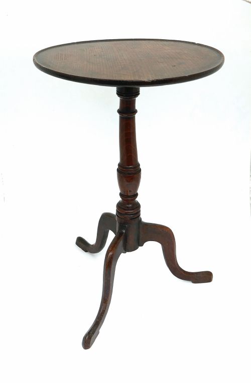 antique oak fruitwood 18thc tripod table with revolving dish top english c175070 - CATEGORY: ANTIQUE TABLES - DATED 18TH CENTURY