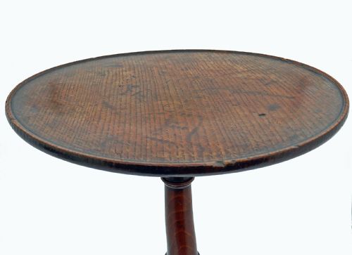 ANTIQUE OAK FRUITWOOD 18THC TRIPOD TABLE WITH REVOLVING DISH TOP ENGLISH C175070 - ADDITIONAL PHOTO 1