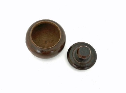 ANTIQUE TREEN FRUITWOOD 19THC LIDDED TURNED SPICE POT ENGLISH FRENCH C182040 - ADDITIONAL PHOTO 2
