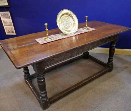 ANTIQUE PERIOD OAK 17THC JOYNED REFECTORY DINING TABLE ENGLISH C164050 - ADDITIONAL PHOTO 3