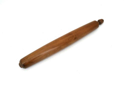 antique treen 19thc fruitwood rolling pin with acorn finial english c182040 - CATEGORY: ANTIQUE MISCELLANEOUS - DATED 19TH CENTURY