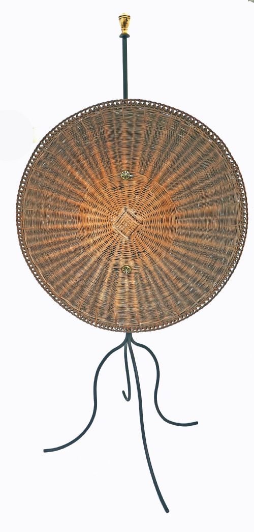 antique metalware 18thc down hearth iron wicker fire screen english c1780 c1800 - CATEGORY: ANTIQUE FIREPLACES - DATED 18TH CENTURY