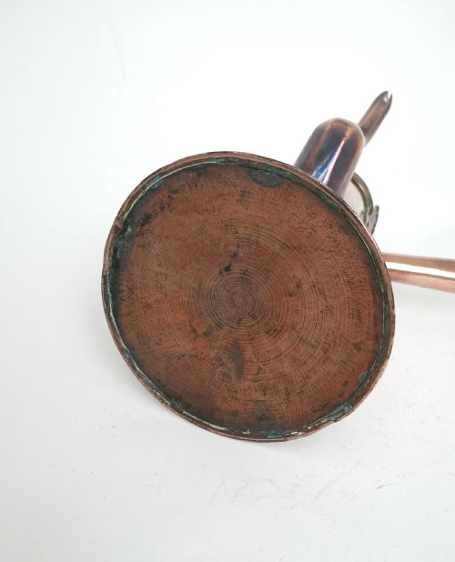 ANTIQUE METALWARE 18THC COPPER COFFEE POT WITH TURNED FRUITWOOD HANDLE ENGLISH C173040 - ADDITIONAL PHOTO 4