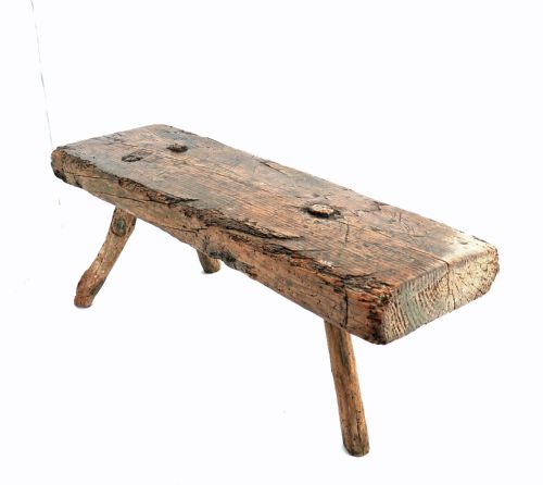 antique country furniture 18thc ash three legged stool english c178090 - CATEGORY: ANTIQUE STOOLS - DATED 18TH CENTURY