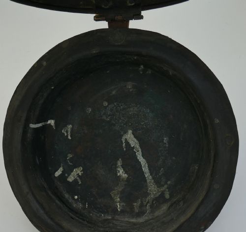 ANTIQUE METALWARE 17THC IRON BRASS WARMING PAN WITH ENGRAVED HANDLE ENGLISH C164060 - ADDITIONAL PHOTO 1