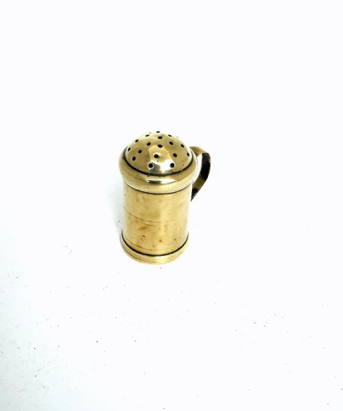 EARLY ANTIQUE METALWARE 18THC SMALL BRASS DREDGER SPICE POT ENGLISH C176080 - ADDITIONAL PHOTO 1