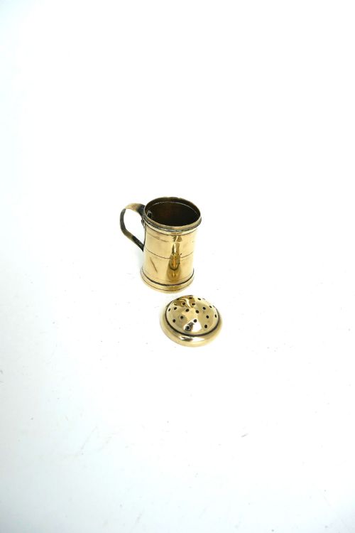 EARLY ANTIQUE METALWARE 18THC SMALL BRASS DREDGER SPICE POT ENGLISH C176080 - ADDITIONAL PHOTO 3