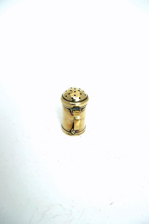 EARLY ANTIQUE METALWARE 18THC SMALL BRASS DREDGER SPICE POT ENGLISH C176080 - ADDITIONAL PHOTO 4