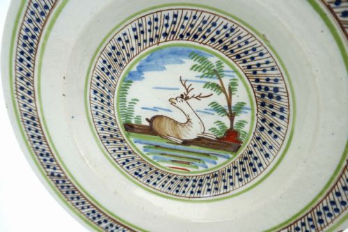 ANTIQUE EARLY POTTERY FOUR 18THC DUTCH POLYCHROME DELFT PLATES C176080 - ADDITIONAL PHOTO 1