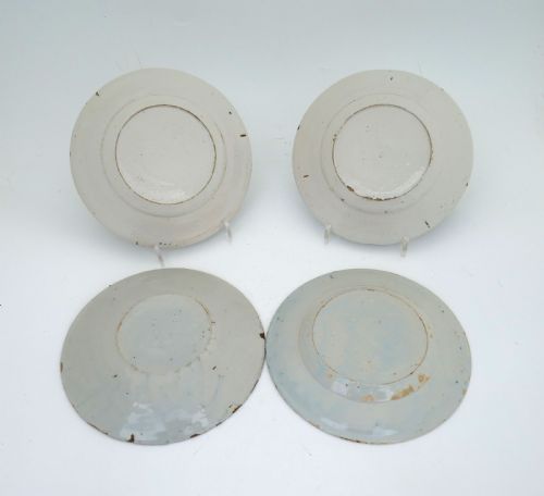 ANTIQUE EARLY POTTERY FOUR 18THC DUTCH POLYCHROME DELFT PLATES C176080 - ADDITIONAL PHOTO 2
