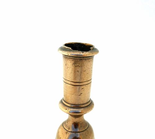 ANTIQUE METALWARE 17THC BRASS OCTAGONAL BASE CANDLESTICK SPANISH C167090 - ADDITIONAL PHOTO 3
