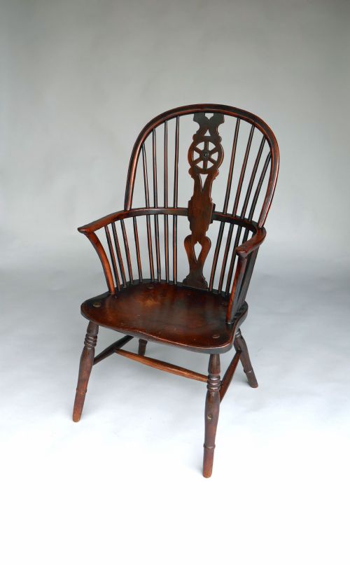 antique country furniture 19thc yew elm hoop back windsor armchair english c180020 - CATEGORY: ANTIQUE CHAIRS - DATED 19TH CENTURY
