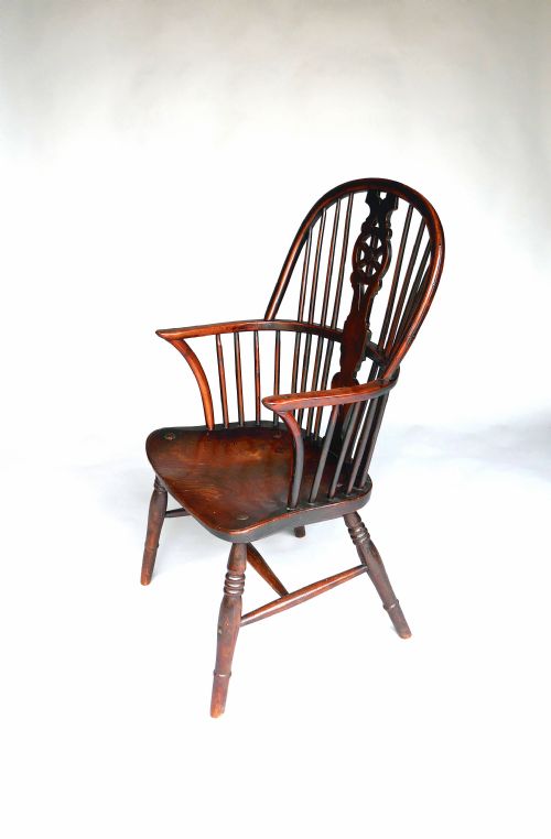 ANTIQUE COUNTRY FURNITURE 19THC YEW ELM HOOP BACK WINDSOR ARMCHAIR ENGLISH C180020 - ADDITIONAL PHOTO 1