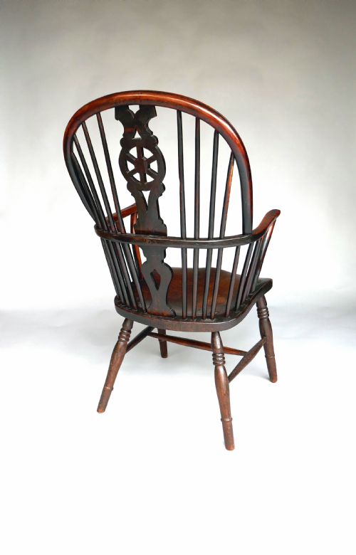 ANTIQUE COUNTRY FURNITURE 19THC YEW ELM HOOP BACK WINDSOR ARMCHAIR ENGLISH C180020 - ADDITIONAL PHOTO 2
