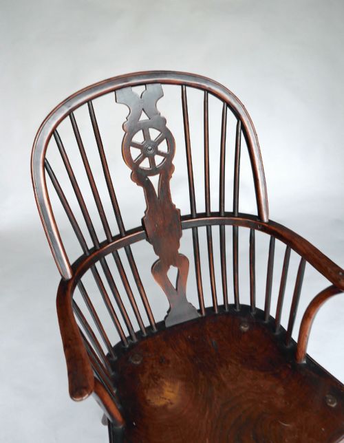 ANTIQUE COUNTRY FURNITURE 19THC YEW ELM HOOP BACK WINDSOR ARMCHAIR ENGLISH C180020 - ADDITIONAL PHOTO 3