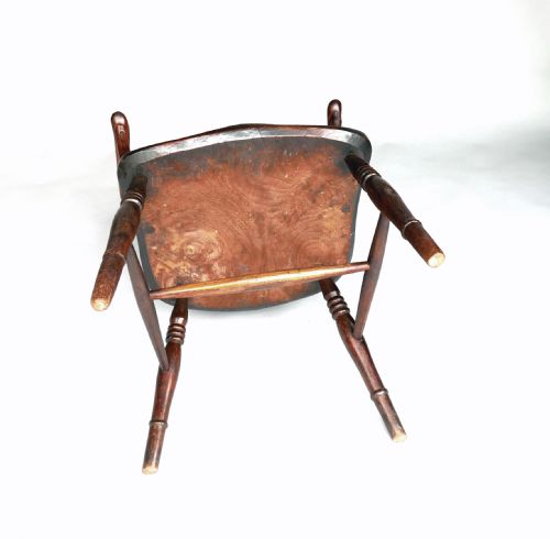 ANTIQUE COUNTRY FURNITURE 19THC YEW ELM HOOP BACK WINDSOR ARMCHAIR ENGLISH C180020 - ADDITIONAL PHOTO 4