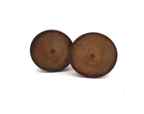 ANTIQUE TREEN EARLY 19THC PAIR OF FRUITWOOD TURNED CANDLESTICKS ENGLISH C180020 - ADDITIONAL PHOTO 2