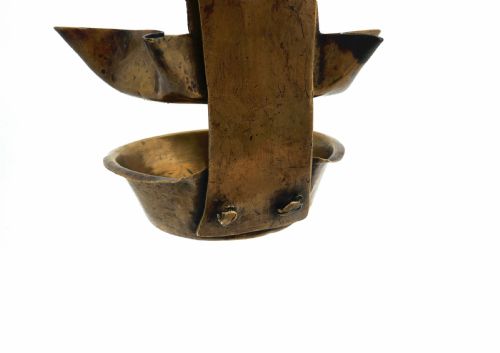 ANTIQUE EARLY METALWARE 18THC BRASS CONTINENTAL CRUSIE OIL LAMP DUTCH SPANISH C176080 - ADDITIONAL PHOTO 2