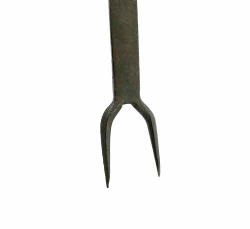 ANTIQUE EARLY METALWARE 18THC IRON MEAT FORK WITH BARLEY TWIST DECORATION CONTINENTAL C175070 - ADDITIONAL PHOTO 2