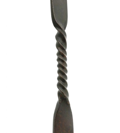 ANTIQUE EARLY METALWARE 18THC IRON MEAT FORK WITH BARLEY TWIST DECORATION CONTINENTAL C175070 - ADDITIONAL PHOTO 3