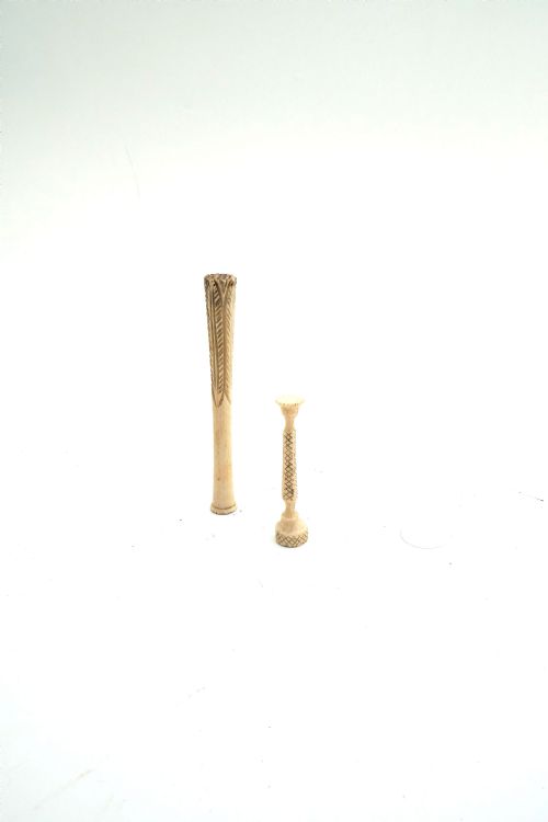antique 19thc pair of bone pipe tampers with carved decoration english c186080 - CATEGORY: ANTIQUE MISCELLANEOUS - DATED 19TH CENTURY
