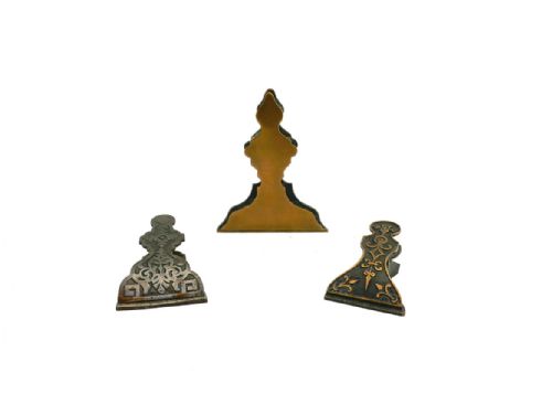 antique metalware three 19thc brass decorative paper clips english c188090 - CATEGORY: ANTIQUE METAL - DATED 19TH CENTURY